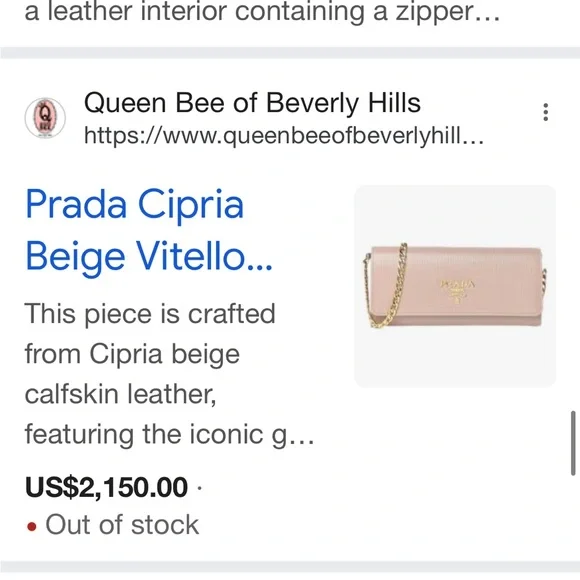 Authentic Prada Wallet on Chain - Picture 3 of 10